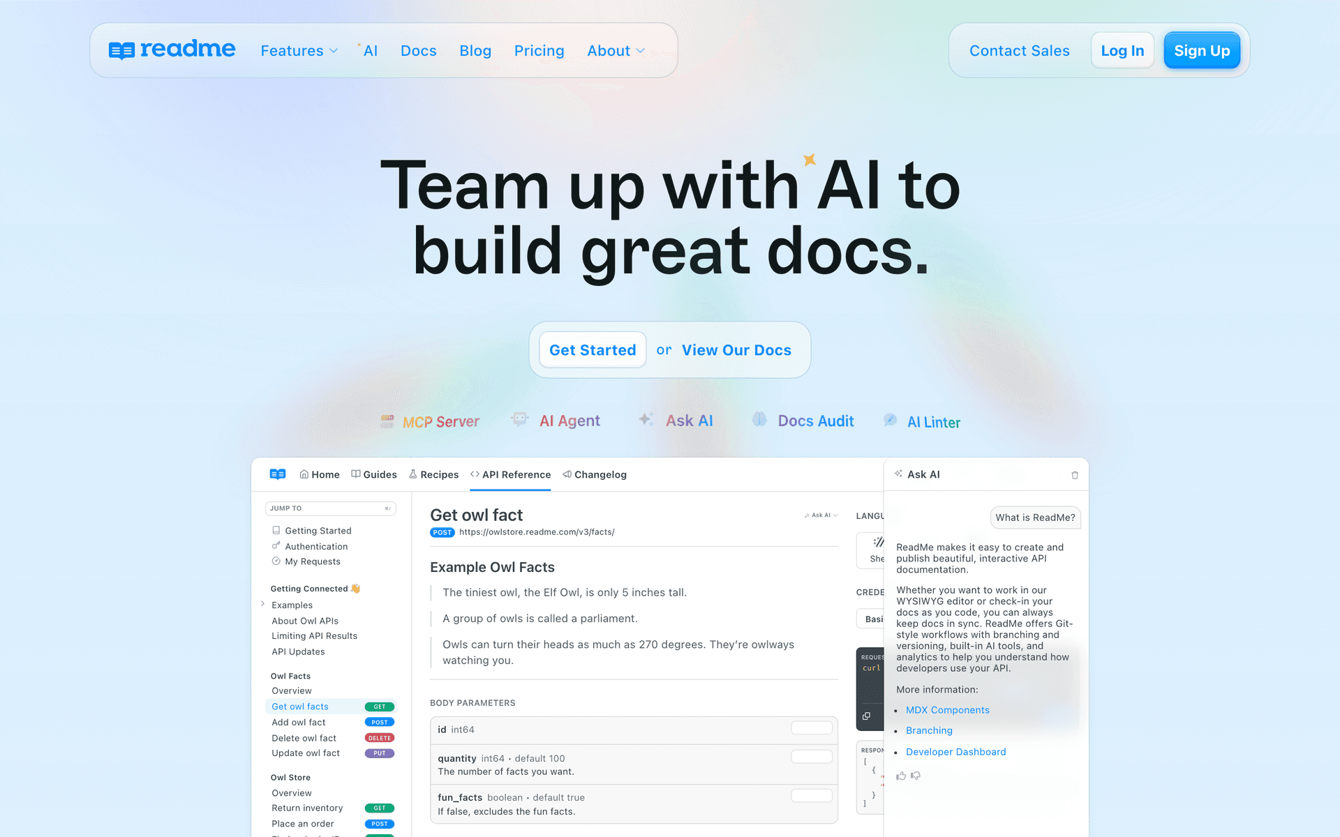 ReadMe API documentation