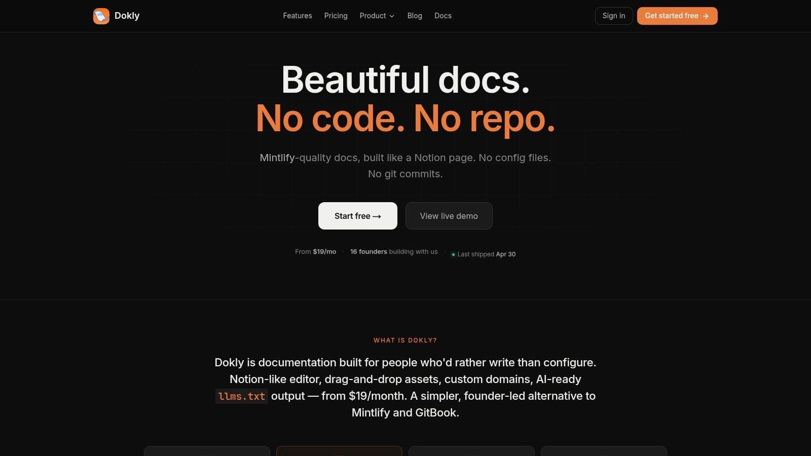 Screenshot from https://www.dokly.co/