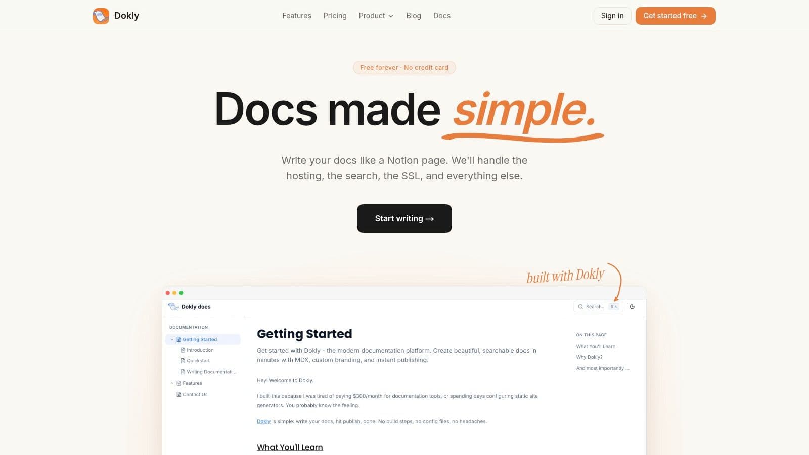 Screenshot from https://www.dokly.co/